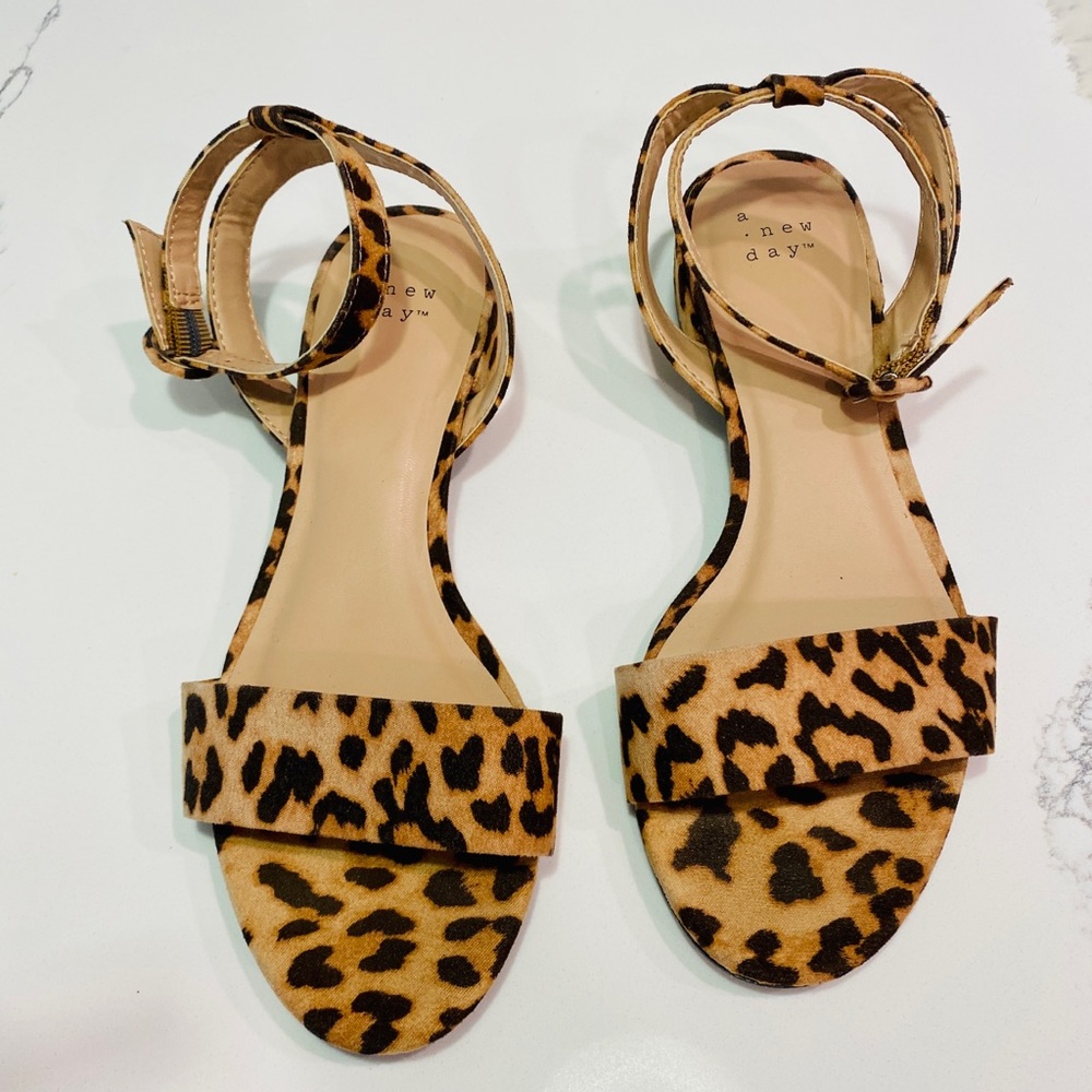 A New Day | Women's Winona Leopard Print Ankle Strap Sandal Size 6M